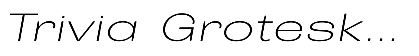 Trivia Grotesk X1 Italic